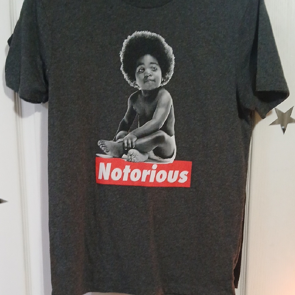 Gray Notorious BIG Graphic Short Sleeve Tee